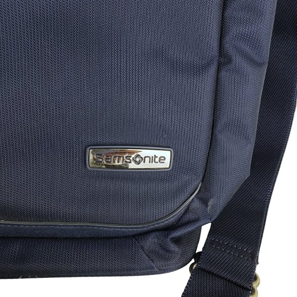 Samsonite Shoulder Carry On Under Seat Sturdy Nylon Tote Bag Navy Blue NWOT - Picture 9 of 9